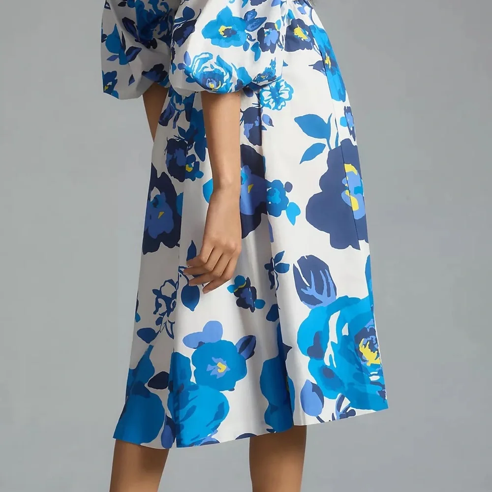Plenty by Tracy Reese Off-The-Shoulder Puff-Sleeve Smocked Midi Dress - Picture 11 of 15